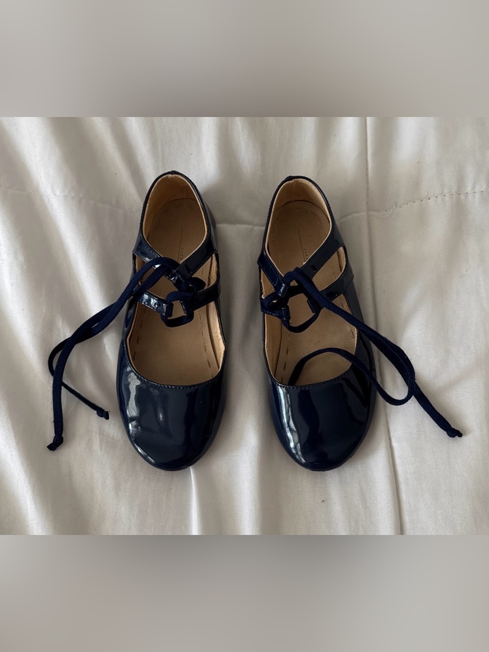 Zara Navy Patent Mary Jane with Lace Tie - Picture 10 of 10